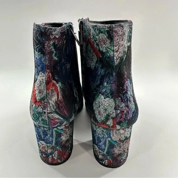 Zigisoho Nydia ankle bootie size 7 multicolored metallic floral brocade boot - Picture 5 of 14